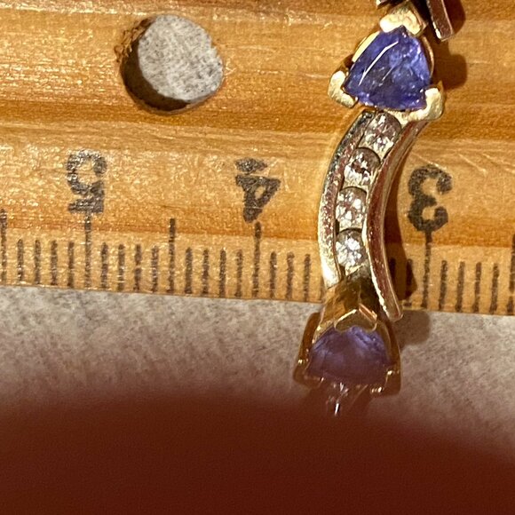 H.L. Collection Tanzanite & Diamonds Bracelet 14K Yellow Gold 7" Long 21.5g EUC - Picture 10 of 12